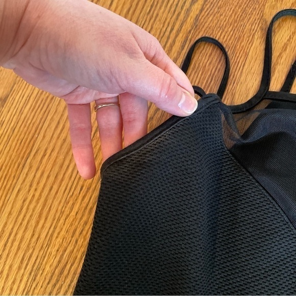 SPARKLE FADE URBAN OUTFITTERS UO Mesh Panel High Neck Skater Dress Black Mini S - Picture 12 of 12